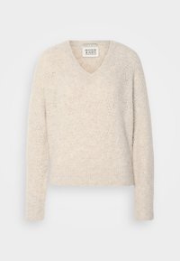 V NECK RELAXED - Neule - oat melange
