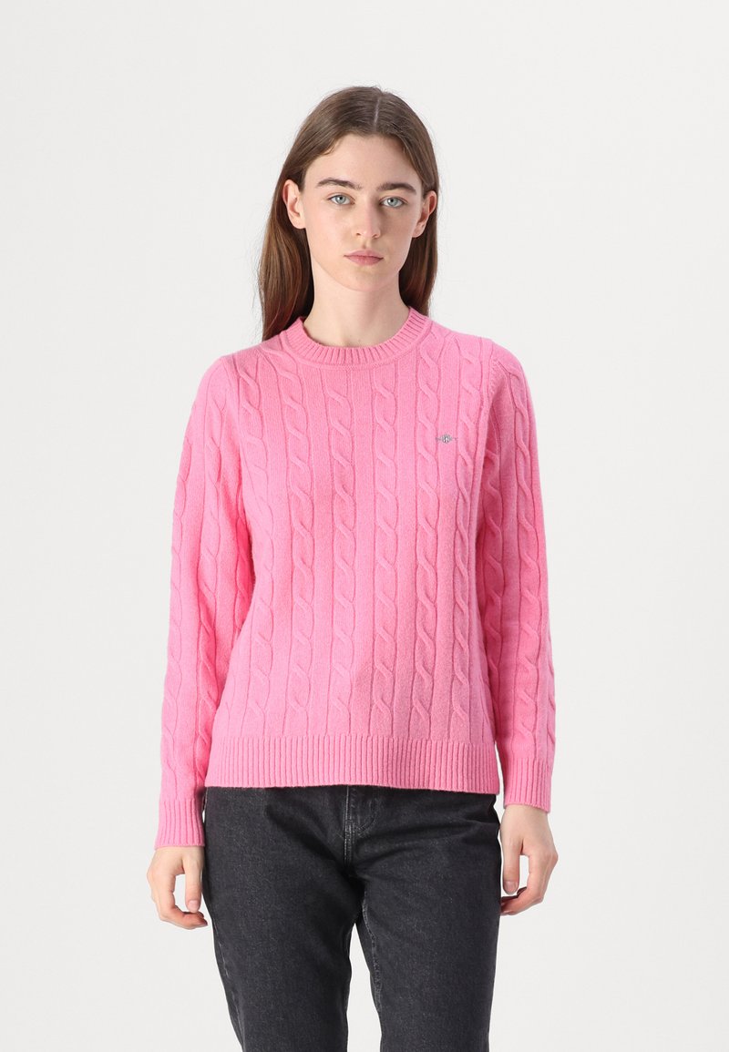 GANT CABLE C-NECK - Trui - candy pink