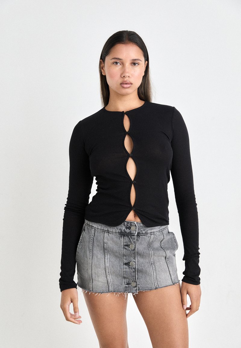 Weekday SLIM SINGLE BREASTED CARDIGAN - Ζακέτα - black