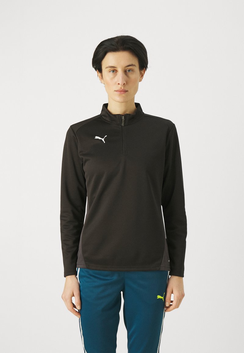 Puma TEAMGOAL TRAINING 1/4 ZIP - Top s dlouhým rukávem - black/white/flat dark gray