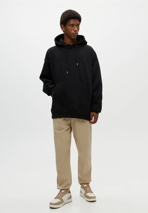 WITH DRAWSTRING WAISTBAND - Tracksuit bottoms - beige