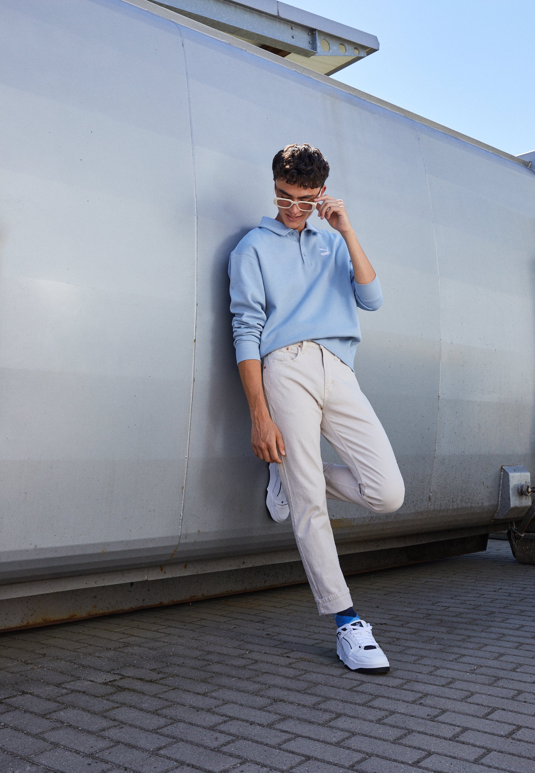 Puma CLASSICS CREW - Sweatshirt - blue wash/light blue - Zalando.co.uk
