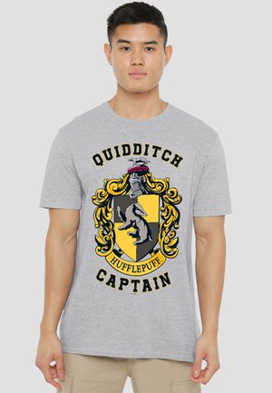 Cotton Soul, HARRY POTTER TEAM CAPTAIN HUFFLEPUFF - T-Shirt print - mottled light grey