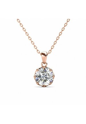 Collier - couleur or rose / cristal