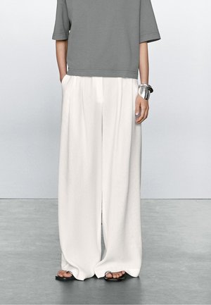 DARTED PALAZZO - Broek - white