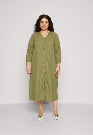 CARCARLOTTA LIFE 3/4 SHIRT DRESS - Paitamekko - olivine