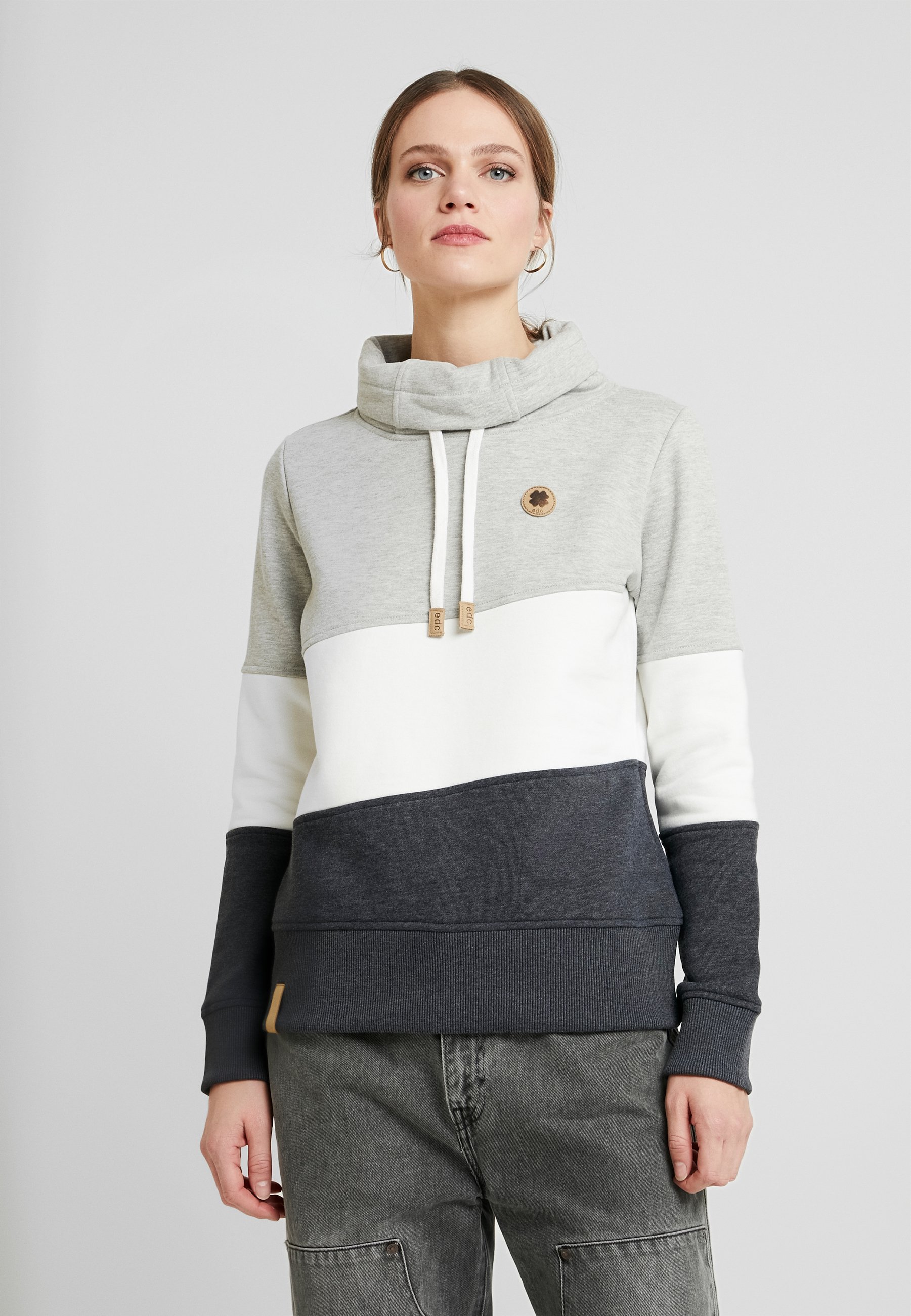 edc by Esprit COLORBLOCK HOOD Sweatshirt off white edc by Esprit COLORBLOCK HOOD - Sweatshirt - off white