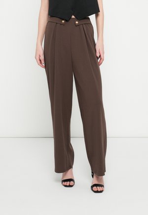 ONLSANIA BUTTON WIDE PANT - Hlače - chocolate martini