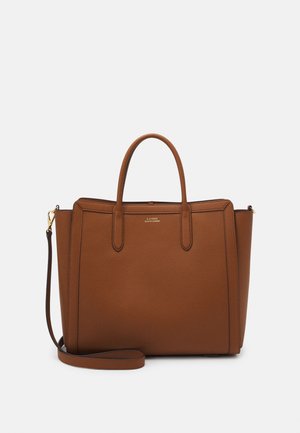 LEATHER MEDIUM TYLER TOTE - Saco de mão - tan