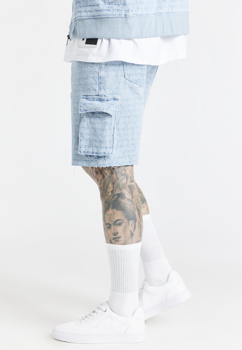 Herren Skinny Fit | SIKSILK Jeans Shorts light blue/hellblau - VA71497 Herren Skinny Fit | SIKSILK Jeans Shorts light blue/hellblau - VA71497