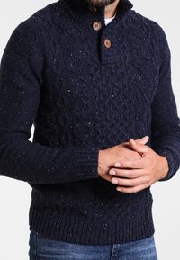 Pier One Stickad tröja - mottled dark blue