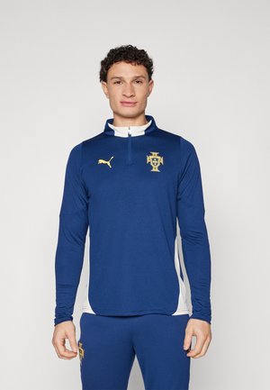Puma PORTUGAL FPF TRAINING 1/4 ZIP TOP - National team wear - persian blue/sugared almond