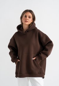 MIRONS Felpa con cappuccio - brown