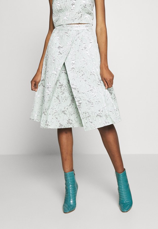MIDI SKIRT - A-Linien-Rock - sage green