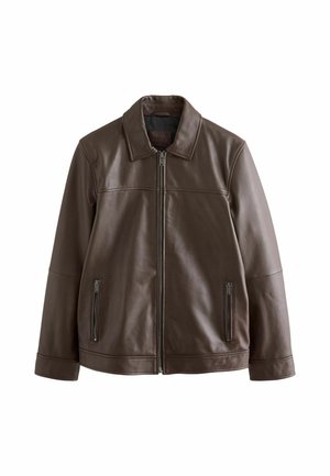 SIGNATURE COLLARED - Lederjacke - red brown