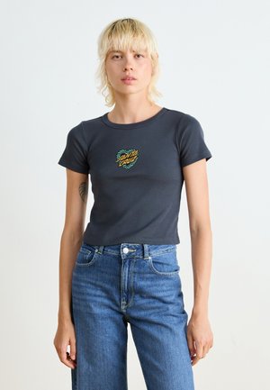 Santa Cruz HEART WREATH MINI FRONT  - Apdrukāts T-krekls - black wash