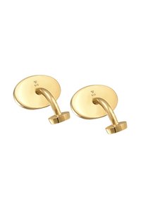 Gurtelsteckverschlüsse in goldfarben mit ovalem Grund und gebogenem Arm. Das Design zeichnet sich durch eine glatte, polierte Oberfläche aus, die moderne Eleganz zur Schau stellt.