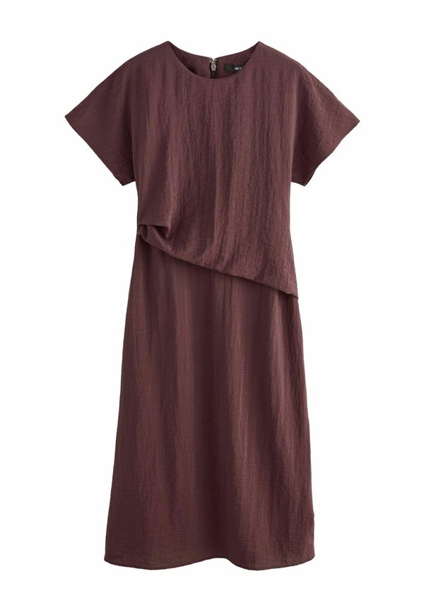 TALL FIT - SHORT SLEEVES DRAPE DETAIL MIDI  - Jerseykleid