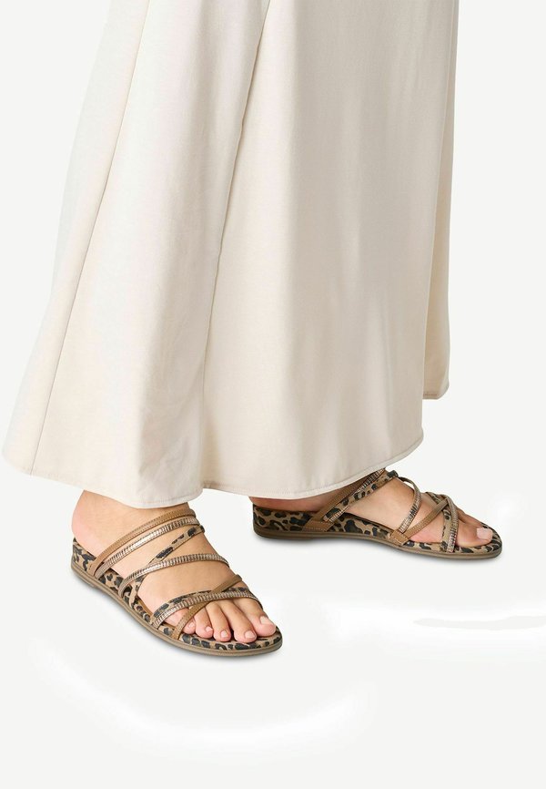 Pantolette flach - leopard comb