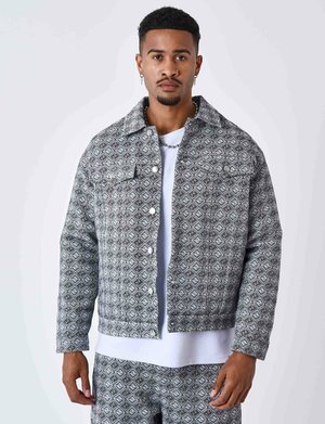 Project X Paris VESTE EN TOILE A MOTIF GÉOMETRIQUE - Light jacket - noir