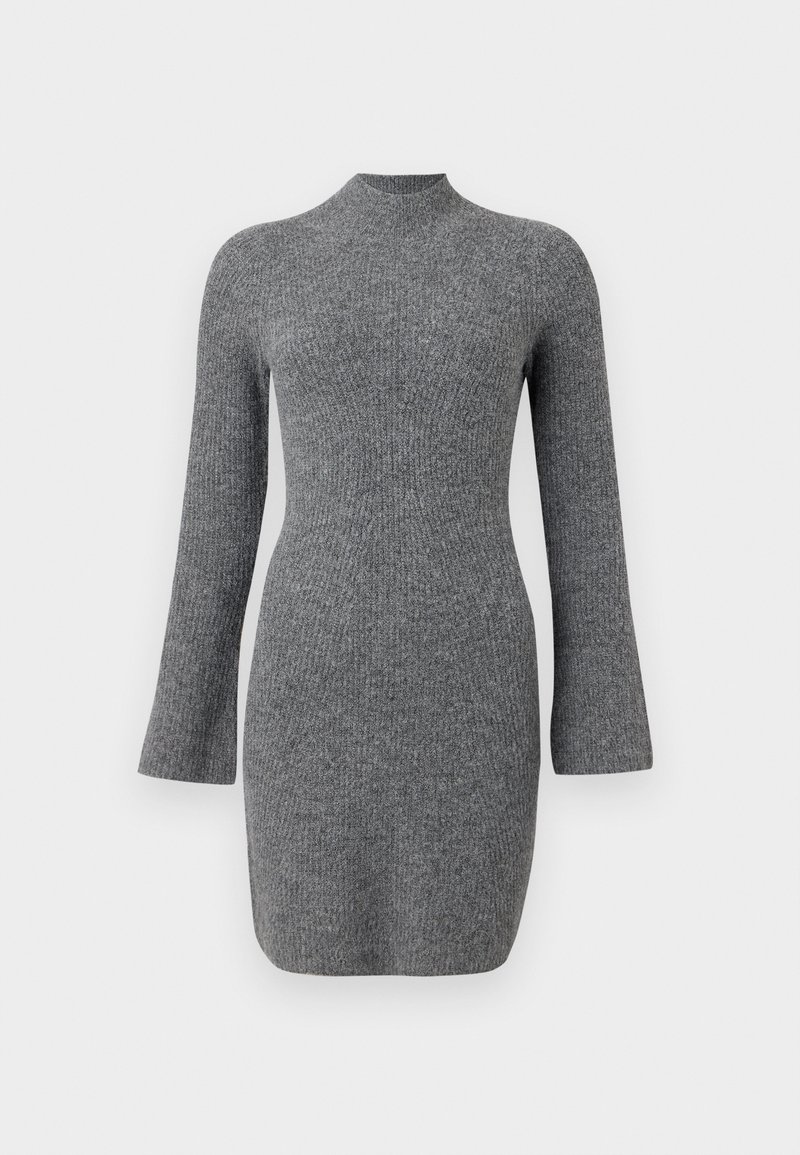 Noisy May Gebreide jurk grijs gemêleerd