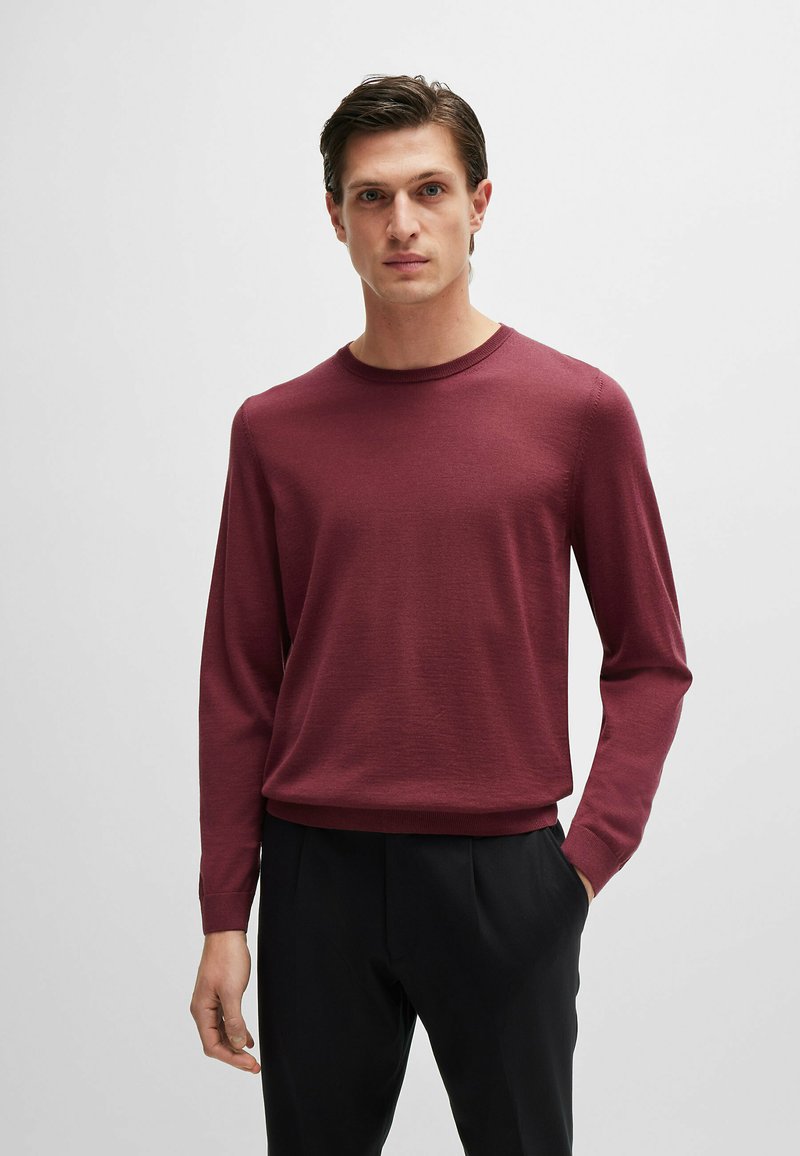 BOSS LENO-P - Strickpullover - dark red five