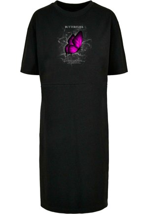Merchcode, BUTTERFLIES SLIT TEE  - Jerseykjole - black