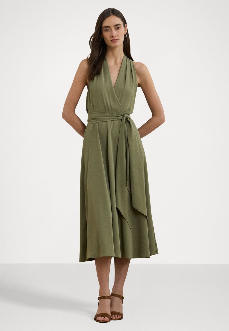 Lauren Ralph Lauren GEORGETTE HALTER COCKTAIL DRESS - Cocktail dress /  Party dress - sage green/light green - Zalando