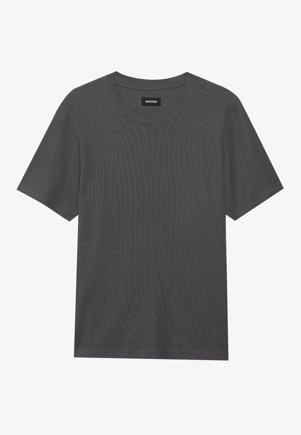 BASIC RIB T SHIRT UNISEX - Basic T-shirt - forged iron3