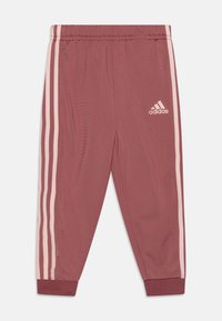 adidas Performance TIBERIO 3-STRIPES COLORBLOCK SHINY TRACK SUIT KIDS - Chándal - semi pink spark/sandy pink/preloved crimson