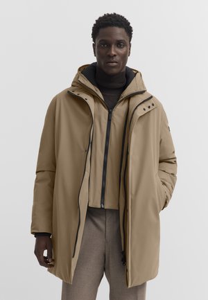 bugatti, BUGATTI HERREN MANTEL STRETCH STEHKRAGEN WESTENEINSATZ - Parka - -beige