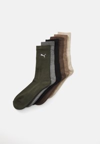 CREW SOCK UNISEX 6 PACK - Sportovní ponožky - brown/green