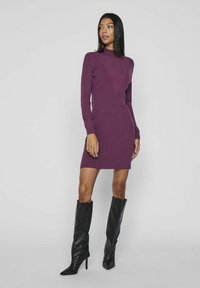 VILA HIGH NECK - Laisvo kirpimo suknelė - burgundy