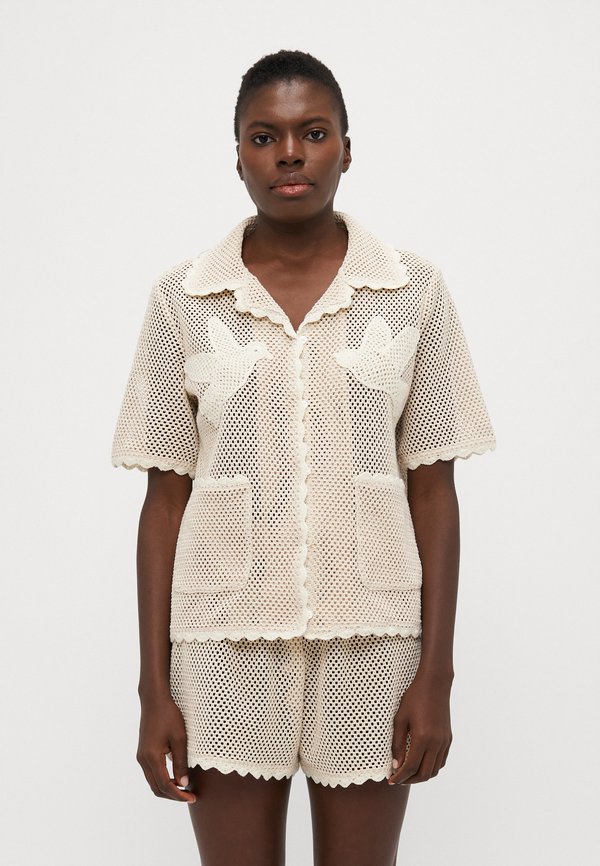 SALLY CROCHET SHIRT - Beach accessory - tan