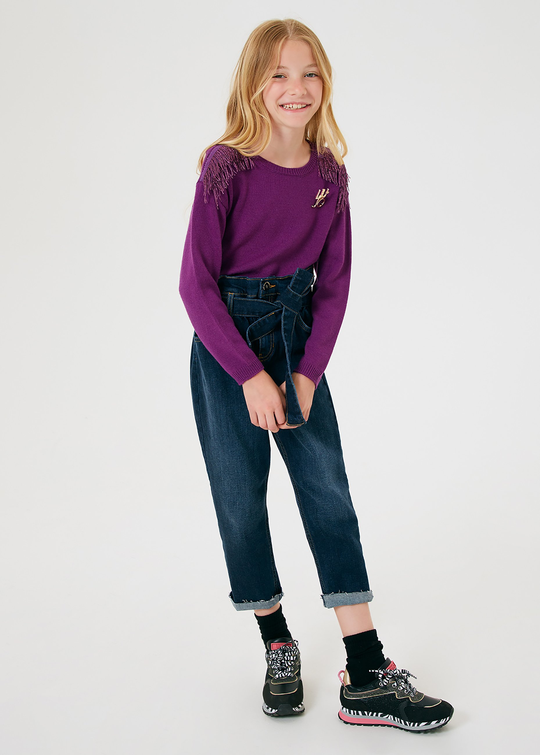 Liu Jo Kids MOM FIT WITH BELT - Slim fit jeans - blue denim/Blauw  denim/bluedenim - Zalando.nl