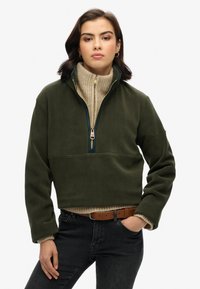 Superdry & Co ESTATE HALF ZIP - Fleece trui - surplus goods olive green