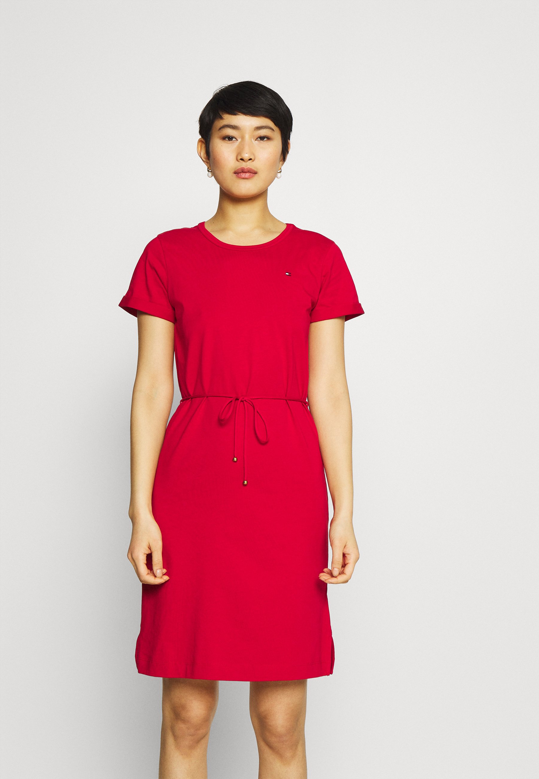 Tommy Hilfiger Cool Short Dress Freizeitkleid Primary Red Rot Zalando De 