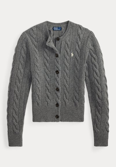 Polo Ralph Lauren CABLE-KNIT WOOL-CASHMERE CARDIGAN - Kardigán - flannel grey heather