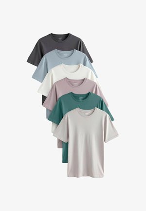 Next 6 PACK  - Tricou basic - blues purple pink neutrals