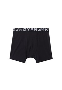 Svart boxerkalsonger i mjukt material med en åtsittande design. Midjebandet har "DANDYFRANK" i vita versaler.