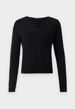 ONLY, ONLVENICE LIFE VNECK - Striktrøje - black
