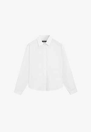 Massimo Dutti, 100% COTTON POPLIN SHIRT WITH BACK DETAIL - Skjortebluser - white