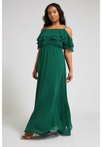 Yours Clothing FRILL COLD SHOULDER MAXI DRESS zielony