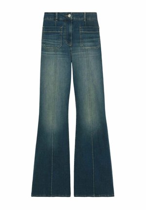 PETITE FIT - SAKURA PATCH - Flared Jeans - mid blue