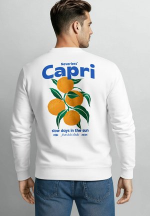 BACKPRINT MIT ORANGEN DESIGN - Sweatshirt - weiß