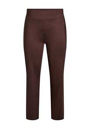 Active by Zizzi AUSGESTELLTE MIT KONTRASTPASPELIERUNG - Tracksuit bottoms - hot fudge