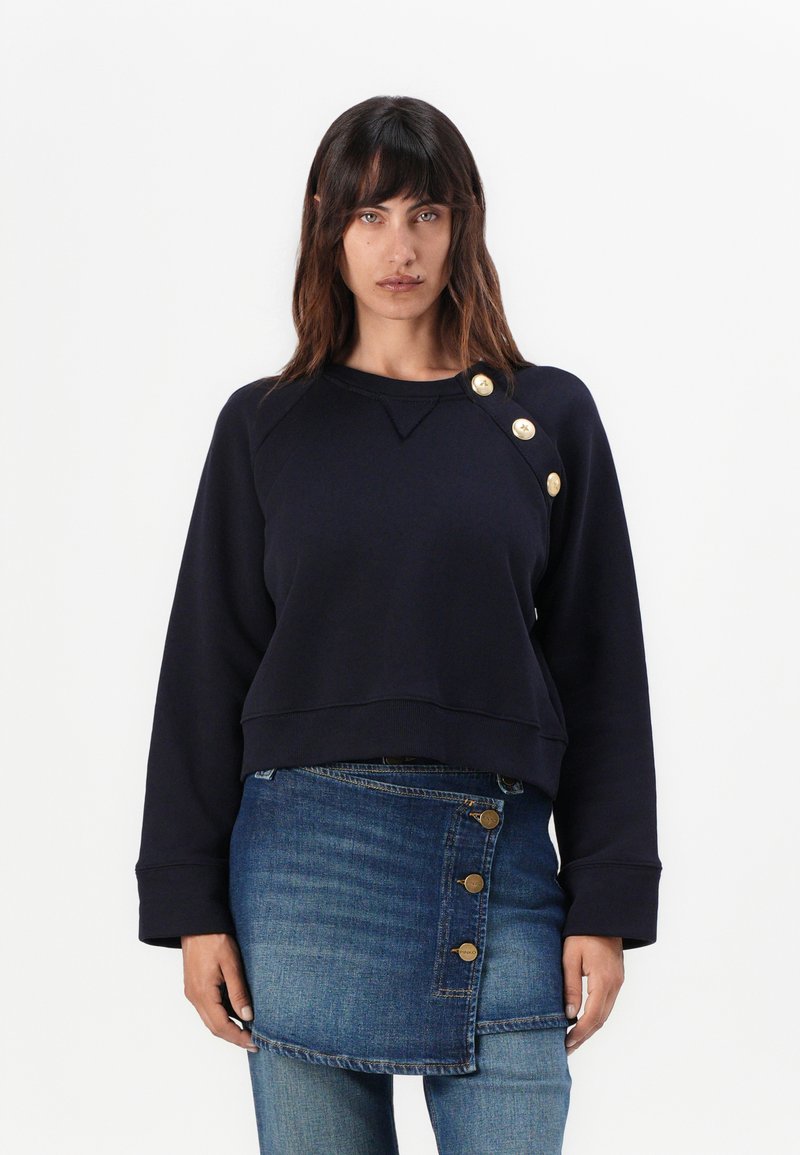 Pinko MARGARINA MAGLIA FELPA CON BOTTONI IN METALLO - Φούτερ - dark blue