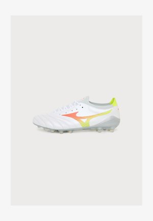 Mizuno, MORELIA NEO ELITE UNISEX - Μπότες ποδοσφαίρου για σταθερό έδαφος - white/lava orange/evening primrose