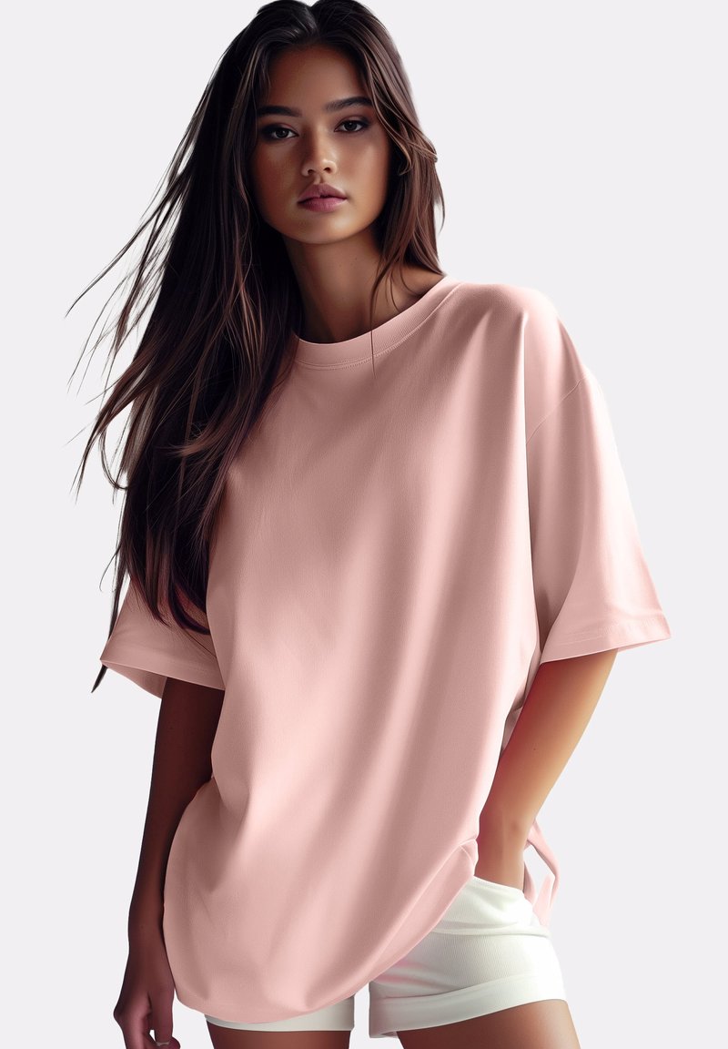 Reichstadt - REICHSTADT DAMEN OVERSIZED T-SHIRT 24RSW058 - Basic T-shirt - pink, Enlarge