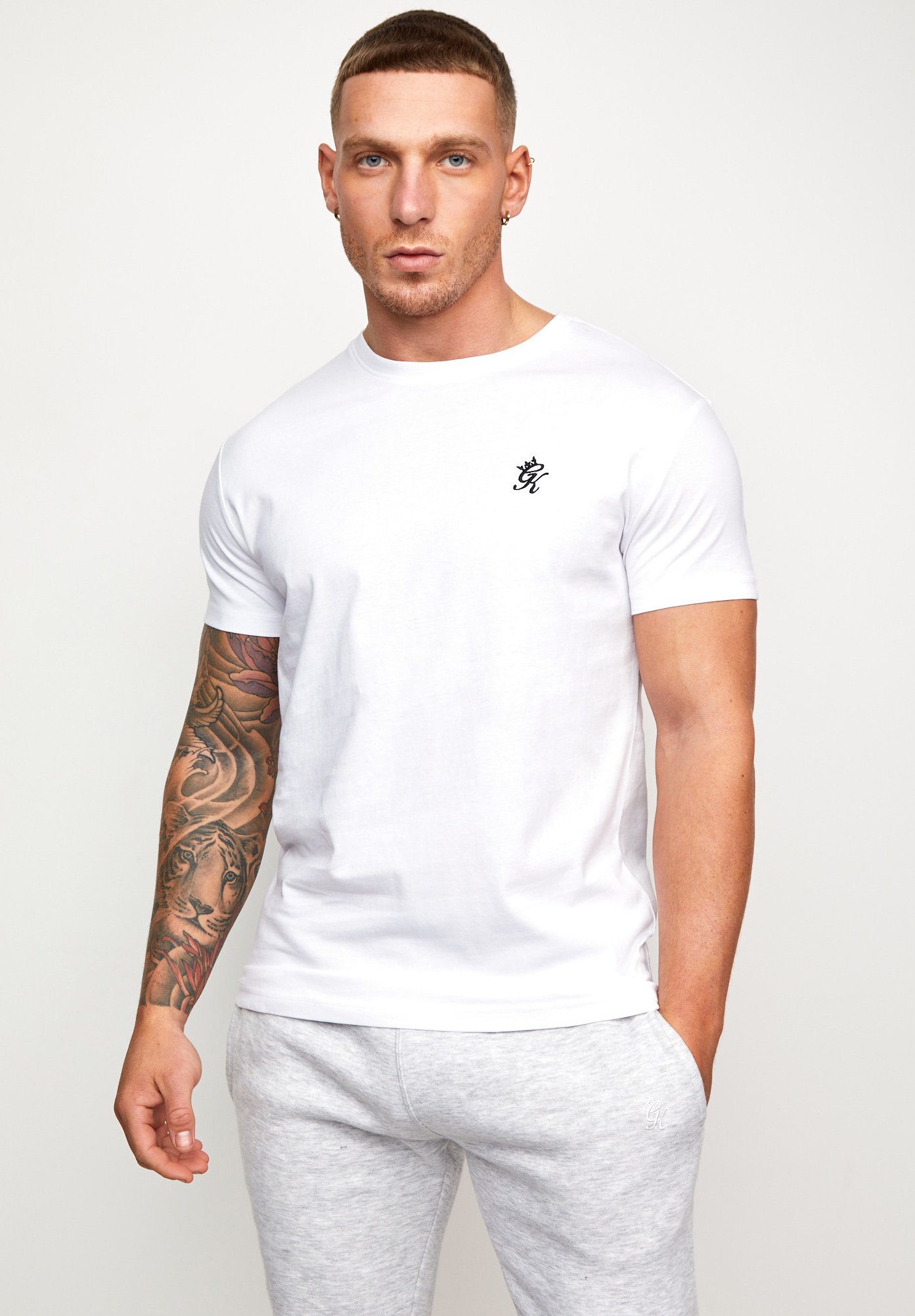 T-shirt basic - white black 